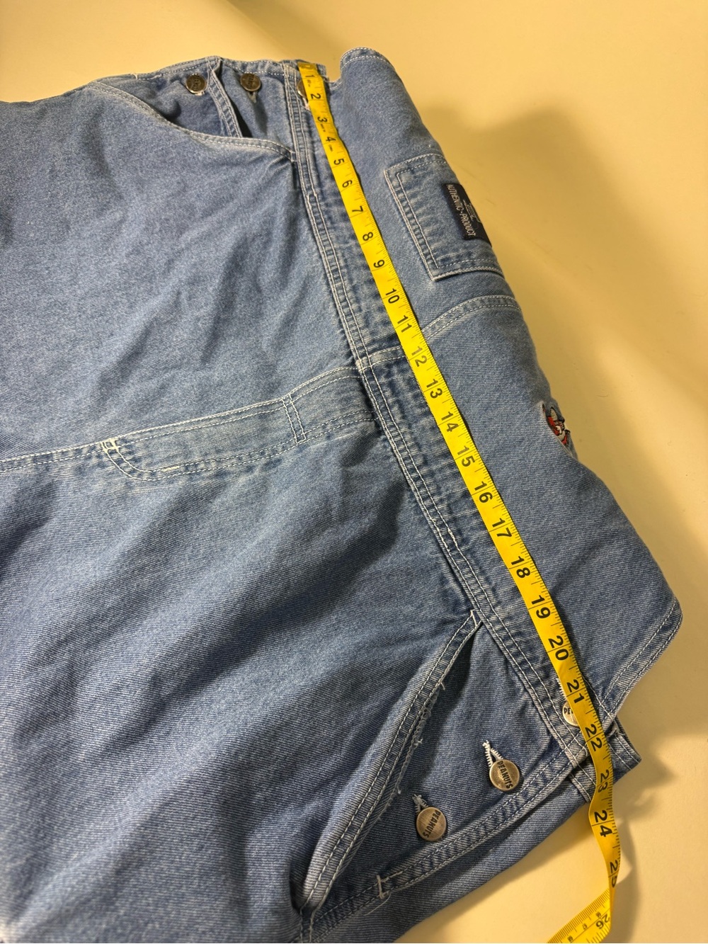 Vintage ** Adults Plus-Size Snoopy Denim Overalls - Blue - Picture 4 of 4